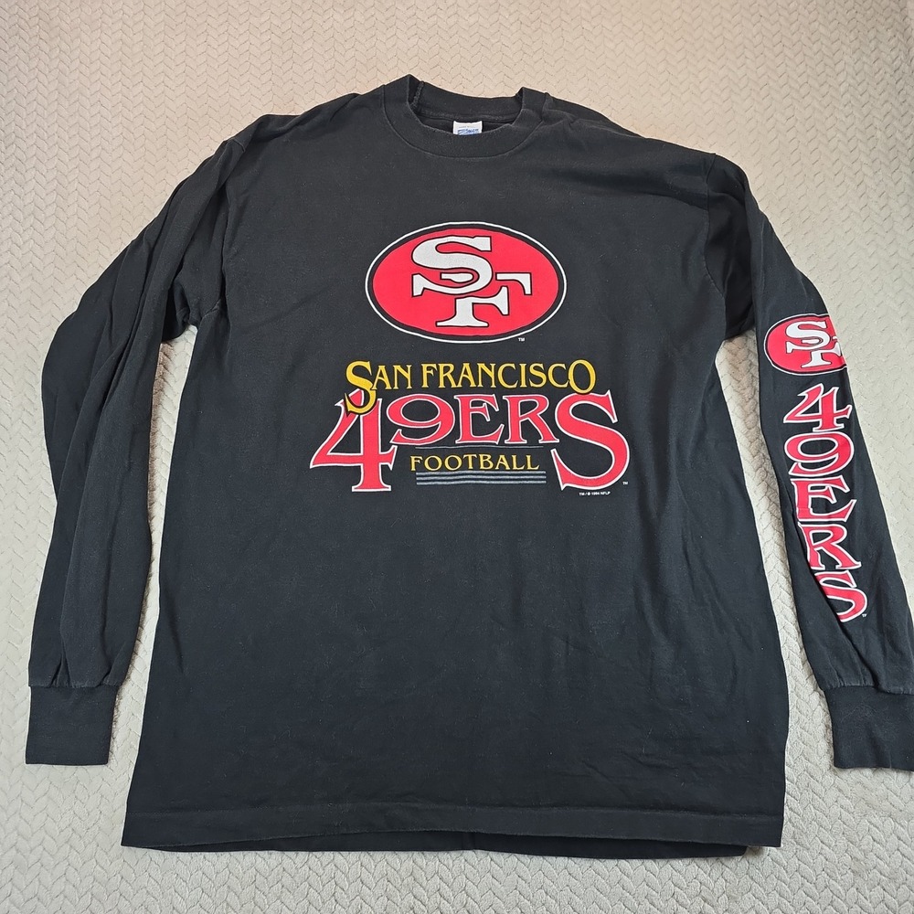 Vintage 1994 San Francisco 49ers Salem Sportswear Black Long Sleeve Shirt XL USA